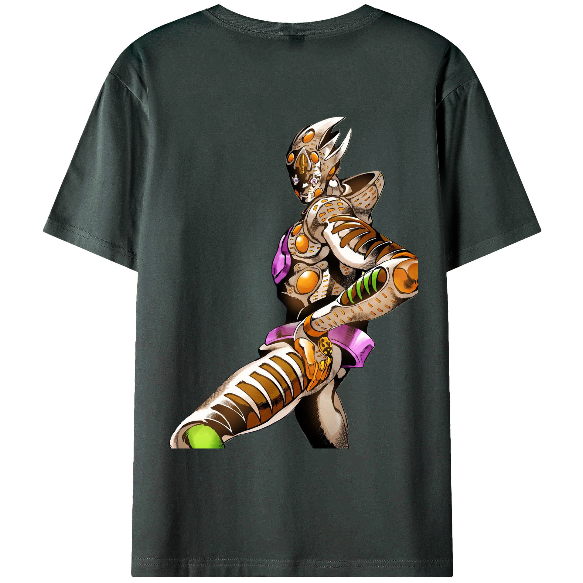 （画像用） ジョジョの奇妙な冒険 ジョルノ?ジョバァーナ JoJo's Bizarre Adventure Giorno Giovanna 綿100％ メンズ半袖Tシャツ（バックプリント） 通気性